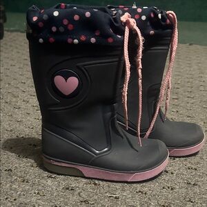 Kids' Heart Light Up Rain Boots with Pink Accents